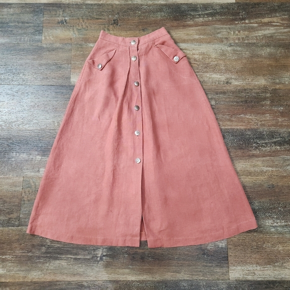 VINTAGE SAGE CREEK BY LIZ ENCE SKIRT W/SOUTHWEST CONCHO BUTTON FRONT SIZE SMALL - Picture 1 of 7